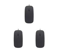 Tityvirnix 3 set Wired Ultra-thin Mini Mouse Desktop Computer Laptop Matte Black White Cute Ergonomic Gaming Mouse Black