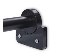 TIUIHU 2 Pieces Shower Curtain Rod Mount Holder, Universal Acrylic 3M Adhesive Wall Mount Holder for Shower Curtain Pole (Shower Curtain Rod Not Included) (Black)