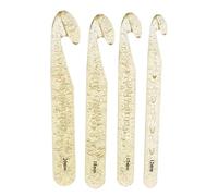 Tiuimk 4-Piece Set of Gold Jumbo Crochet Hooks - 12mm, 15mm, 18mm, 20mm