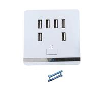 Tiuimk 6 Port USB Socket with Switch and LED Light- USB Charging Application for Cellphones, Cameras, and More - Flame Retarded - Easy Installation - Durable PC Material - 8.5x8.5x3.5CM