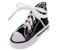 Tiuimk 7.5cm Doll Canvas Shoes - Black, Lace Up High Top, Fits 1/4 BJD, SD, MSD, DOD, AOD, EID, MID, DZ Dolls and More