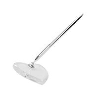 Tiuimk Acrylic Wedding Sign-in Pen Stand with Heart-shaped Pen - Perfect for Guest Book Signing in Weddings, Bridal Engagements - Silver Pen with Black Ink - Durable and Convenient - 9.5x9.1cm Holder