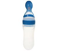 Tiuimk Baby Rice Milk Bottle Silicone Squeeze Spoon Children's Food Supplement Bottle - Blue
