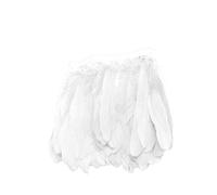 Tiuimk Large White Ostrich Feather Trim - 2 Yard Pack for DIY Crafts and Decorations