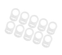 Tiuimk Silicone Pacifier Clip Adapter, White - Prevent Dropping and Secure Comforter - 10 Buttons Style Clips Included