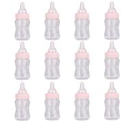 Tiuimk Small Pink Baby Shower Feeding Bottles - Decorative and Durable Plastic Bottles