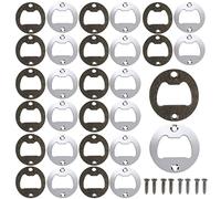 Tiuxiu 30 Pieces Bottle Opener Beer Bottle Opener Ring Bottle Opener Blank Bottle Opener Accessories with Fixing Screws Suitable for Opening Beer Bottles Juice Bottles Milk Bottles