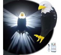 Tiuyii Bald Eagle Wall Light Lamp Scheduled LED Animal Night Light Magnetic Wall Bald Decor for Bedrooms, Stairway, Hallway, Bar - With USB Power Cord & Remote Control