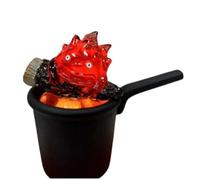 Tiuyii Calcifer Night Light Halloween Atmosphere Lamp Cartoon Flickering Flame Light for Camping, Home Decoration