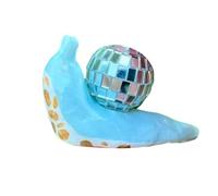 Tiuyii Disco Snail Statue Resin Snail Figurine Garden Ornament Yard Art for Home Office Desktop Ornament