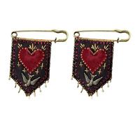 Tiuyii Hope's Protection Pocket Hand Embroidered Protection Pocket Pin, Holds Love Notes Or Any Talisman That Reminds You To Safeguard Your Heart, Heartfelt Protection Talisman Brooch
