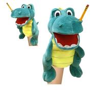 Tiuyii Jeff Dinosaur Puppet Funny Plush Doll Toy - A Pen Stuck In The Nose Gift for Kids Wife Husband