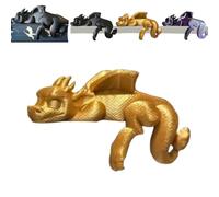 Tiuyii Sleeping Dragon Figurine Bookends - 3D Printed Dragon Book Nook Gothic Bookshelf Decoration Dragons Statue Ornament for Shelves for Book & Dragon Lovers