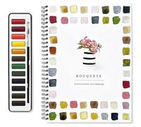 Tiuyii Watercolor Workbooks Water Coloring Book for Beginner Spiral-Bound Pages DIY Art Crafts Painting Kit with Paint Brushes and 12 Colors Paints Gifts for Kids Adults