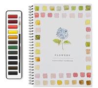 Tiuyii Watercolor Workbooks Water Coloring Book for Beginner Spiral-Bound Pages DIY Art Crafts Painting Kit with Paint Brushes and 12 Colors Paints Gifts for Kids Adults