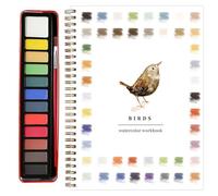 Tiuyii Watercolor Workbooks Water Coloring Book for Beginner Spiral-Bound Pages DIY Art Crafts Painting Kit with Paint Brushes and 12 Colors Paints Gifts for Kids Adults