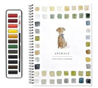 Tiuyii Watercolor Workbooks Water Coloring Book for Beginner Spiral-Bound Pages DIY Art Crafts Painting Kit with Paint Brushes and 12 Colors Paints Gifts for Kids Adults