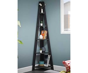Tiva Corner Bookcase Charcoal