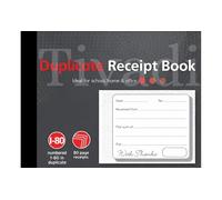 TIVADI Duplicate Receipt Book, Cash Book, A6 Size, 80 Pages, Numbered 1-80, Carbon Copy, Single Book