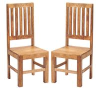 tivat light mahogany mango wood slat back dining chairs in pair