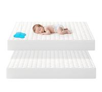 Tivellary 2 Pack Waterproof Crib Mattress Protector, 52''x28'' Baby Crib Mattress Cover, Quilted Toddler Mattress Protector, Ultra Soft & Breathable, Machine Washable, White
