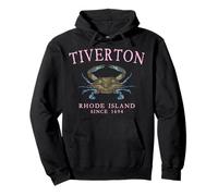Tiverton Rhode Island Crab Town Since 1694 Pink Art Pullover Hoodie