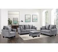 Tivette Brushed Velvet Sofa Set :Mottled Mink /2 Seater Sofa