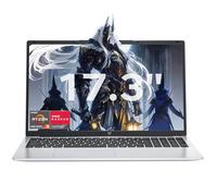 Tivique 17.3 inch Laptop with Quad-Core Ryzen 4300U Processor up to 3.70GHz (Beat N150/N97) 16GB RAM DDR4*2 + 512GB M.2 SSD Computer, WiFi 5, BT5.2, USB3.2, HDMI, Type-C,1080 FHD, 62.7Wh Long-Battery