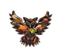Tivisiy 3D Wooden Animals Carving, Spread Wings Owl Decor Cabin Decor Wooden Animal Statues Rustic Wall Decor Art for Home Bedroom Farmhouse Room Mountain Wall Decor for Birthday Gifts