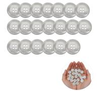 Tivlead 20mm White Buttons for Cardigans & Shirts - 20PCS 32L Round Resin 4-Hole Sewing Buttons for Knitting, Crafting & Repair