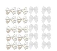 Tivleed 100 Pcs Adhesive Mini Bows Set - 30 Plastic & 70 Satin Ribbon for Gift Wrapping, Wedding, Christmas, Crafts