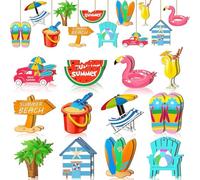 Tivleed 12pcs Seaside Decorations Beach Themed Party Decorations Wooden Ornaments for Summer Party, Summer Decorations Decorations for Home Birthday Weddings Props Luau Seaside Accessories Supplies