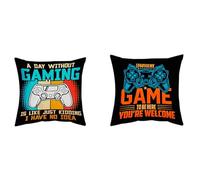 Tivleed 2 Pack Gaming Cushion Cover 45x45cm Plush Pillow Case for Boys Bedroom, Gaming Room & Sofa Chair Accessories Themed Home Decor