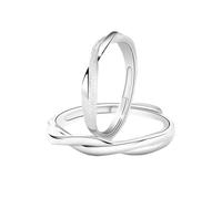 Tivleed 2 Pack Silver-Colored Rings for Women Men Couples Wedding Engagement Eternity Promise Lovers Jewellery Gifts