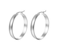 Tivleed 3.8cm / 1.5" Silver Hoop Earrings for Women, Lightweight Hypoallergenic Hoops, Minimalist Circle Earrings for Everyday Wear, Day to Night Versatile