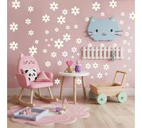 Tivleed 6 Sheets Flower Wall Stickers, Daisy Wall Stickers, Window Stickers for Glass Daisy Wall Decals, Peel and Stick Waterproof PVC Wall Art for Nursery, Bedroom, Living Room