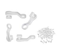Tivleed 60 Pack White Plastic Curtain Glider Hooks - Heavy Duty Curtain Track Gliders & Rail Fittings for Caravan, Motorhome, Home, Drapes & Blackout Curtains, Universal Sliding Hooks