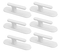Tivleed 6Pcs Blind Cord Safety Device, Self Adhesive Plastic Cleat Hooks for Bathroom Window Blinds, Stick On Curtain Hooks with Moisture-Resistant Design (White)