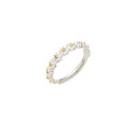Tivleed Adjustable Daisy Flower Eternity Ring for Women - Dainty Floral Stackable Thumb Ring with Open Band Design in Gold-Plated Alloy