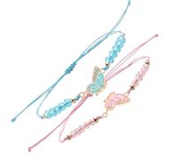 Tivleed Adjustable Friendship Bracelet - Handwoven Wax Cord Butterfly Design, Sweet Daily Wear & Dating Accessories