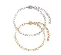 Tivleed Ankle Bracelets for Women, Anklets for Women, Silver Anklets for Women, Gold Adjustable 2 Pack Heart Chain Anklet with Lobster Clasp, Up to 10 Inch Flexible Fit