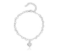 Tivleed Anklets for Women 925 Sterling Silver Heart Pendant Adjustable Ankle Bracelet - Heart Chain Link Design,sterling silver anklet