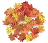 Tivleed Artificial Autumn Maple Leaves, Fake Leaves, Thanksgiving Decorations, 200 Pcs with 15 Mixed Fall Colours for Autumn Crafts, Halloween, Wedding, Table Scatter and Home Decor