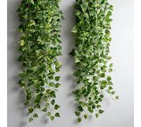 Tivleed Artificial Ivy Garland, Fake Ivy Vines with Dense Foliage & Thick Vines - 12 Pack Realistic Silk Leaves Waterproof Plants for Wall Decor Outdoor Indoor, Wedding Party Garden Fence Screening