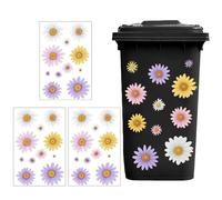 Tivleed Bin Stickers 3 Pcs Wheelie Bin Stickers Self-Adhesive Decorative Sheets with Daisy Design Waterproof Dustbin Labels for Bins, Fridge & Wall Garden & Home Decoration（11.8 * 7.9in