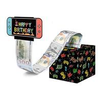 Tivleed Birthday Money Box Cash Gift Pull, Money Gift Box, Birthday Money Box, Surprise Money Gift Box with Pull Out Happy Birthday Card and 50 Transparent Bags for Cash Gifts