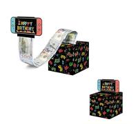 Tivleed Birthday Money Box Cash Gift Pull, Money Gift Box, Surprise Money Gift Box with Pull-Out Card & 50 Bags, Creative Cash Present for Kids Adults Birthdays