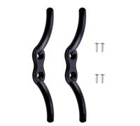 Tivleed Cleat Hooks Stainless Steel Cleat Hooks 68mm Black Blind Cleat Hook with 4 Rust-Proof Screws for Roman Blinds, Curtain Cord Tie Downs Cleats Pack of 2