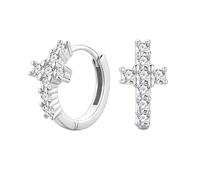 Tivleed Cross Stud Earrings Round Cross Design in Silver Stud Earrings for Women & Men