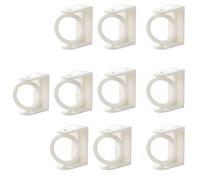 Tivleed Curtain Pole Brackets, Curtain Rod Holder, Curtain Pole Brackets, 10PCS 360° Rotating Ring Holders, No Drill Adhesive Wall Hooks for Bathroom Kitchen, Holds Rods up to 2.5cm Diameter
